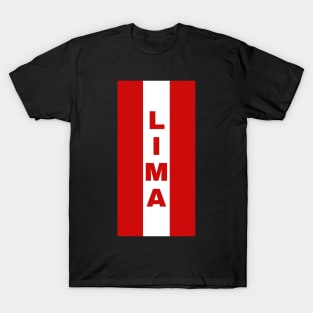 Lima City in Peruvian Flag Colors Vertical T-Shirt